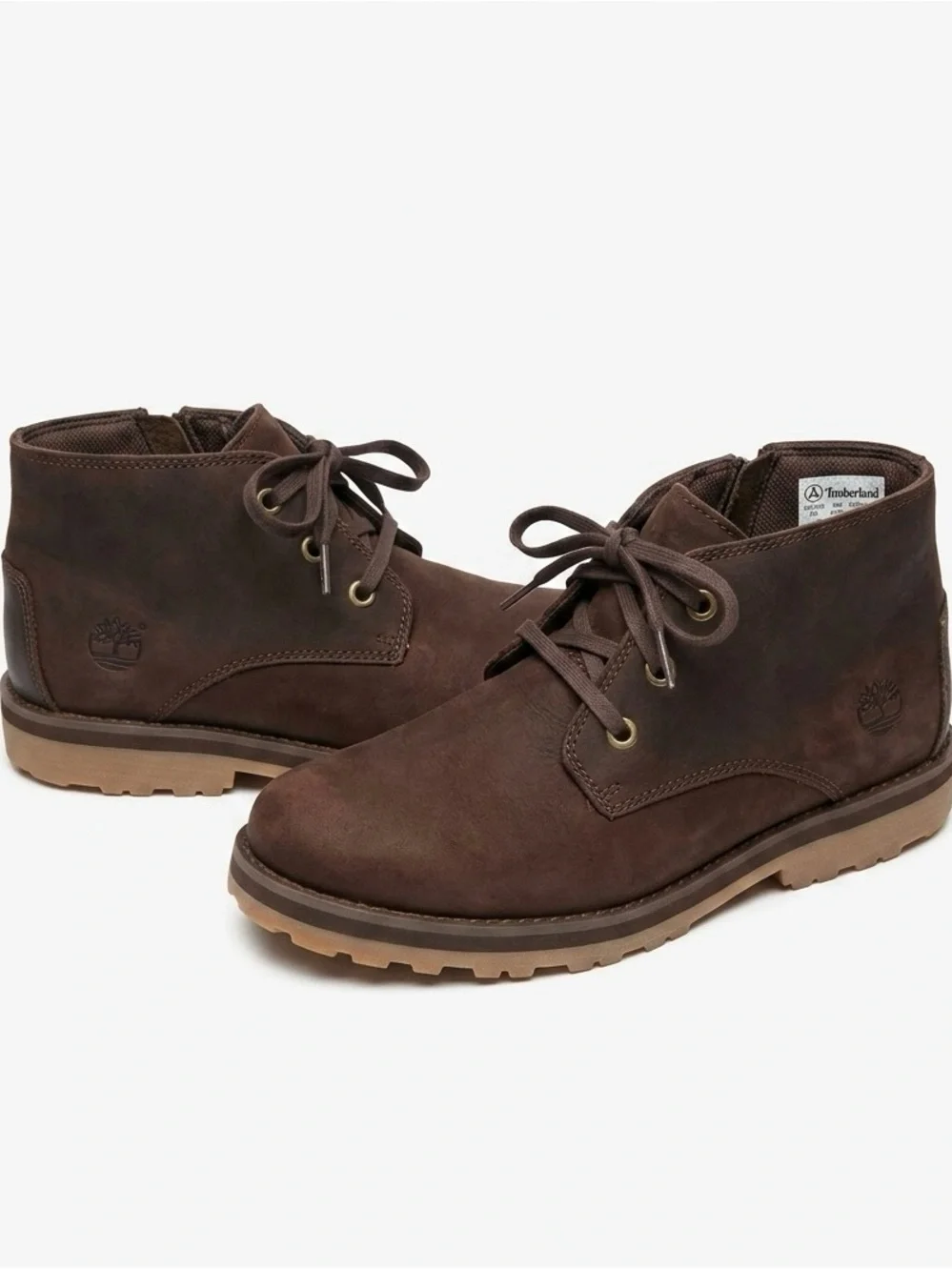 Timberland Kids Boys Timberland Courma Kid Chukka Boots in Dark Brown Leather.